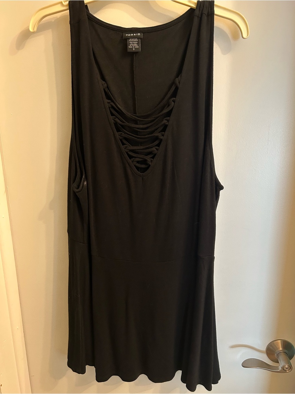 torrid Black Lace-Up V-Neck Tank